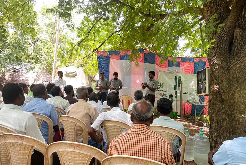 Taro Pumps sales manager conducting customers meet