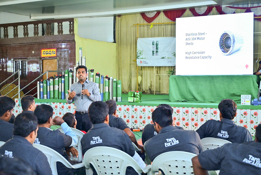 Taro Pumps sales manager conducting mechanics meet