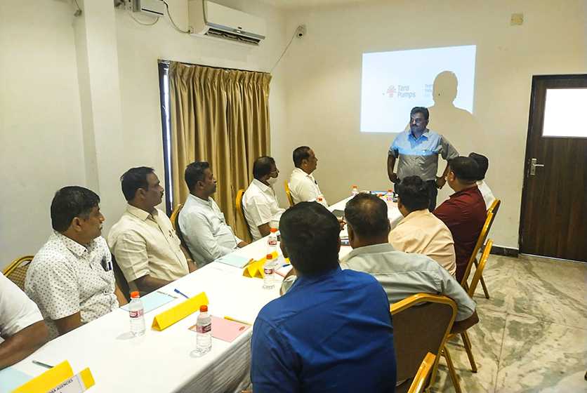 Taro Pumps sales manager conducting dealers meet