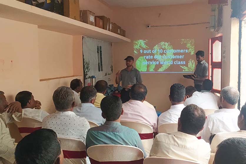 Taro Pumps sales manager conducting customers meet