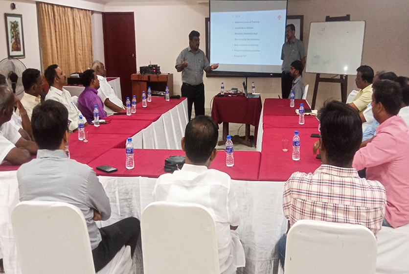 Taro Pumps sales manager conducting dealers meet