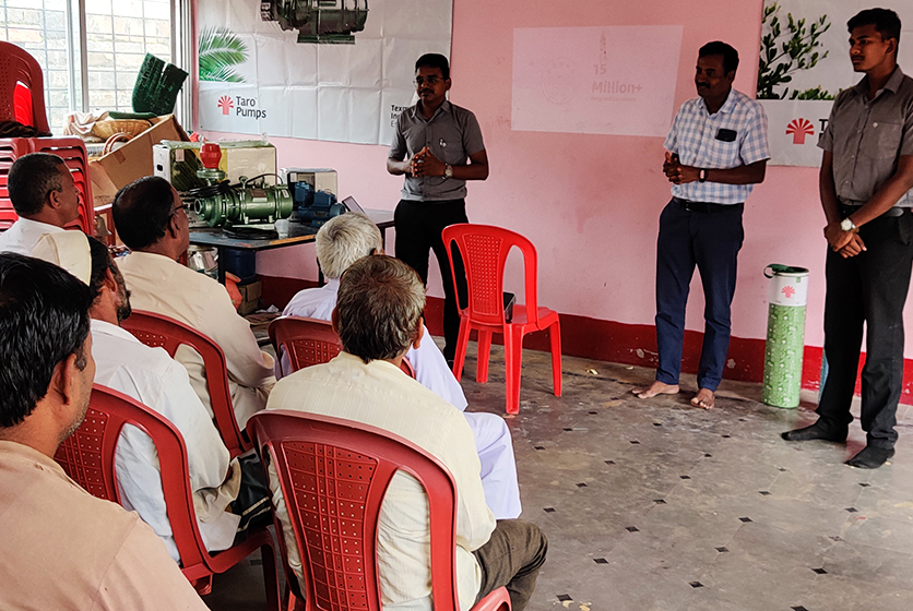 Taro Pumps sales manager conducting customers meet