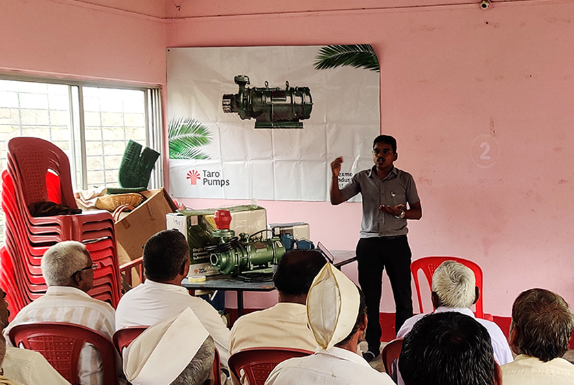 Taro Pumps sales manager conducting customers meet