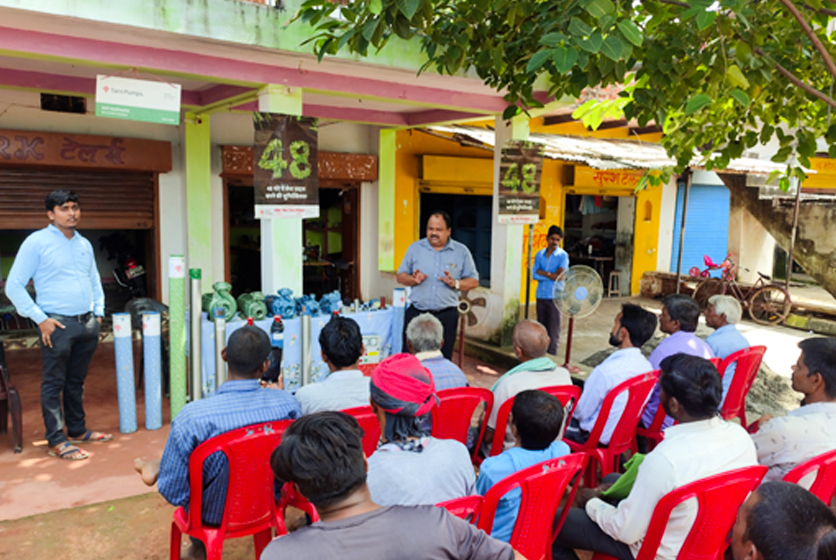 Taro Pumps sales manager conducting customers meet