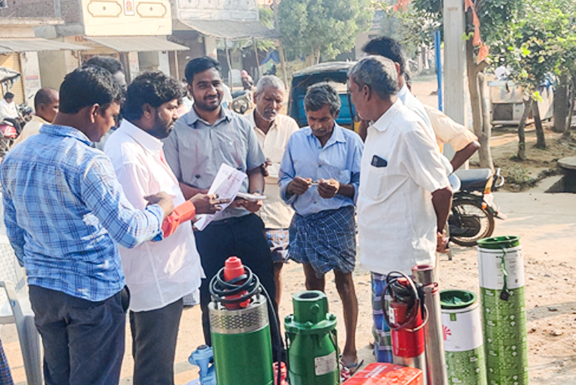 Taro Pumps sales manager explaining Taro products to customers