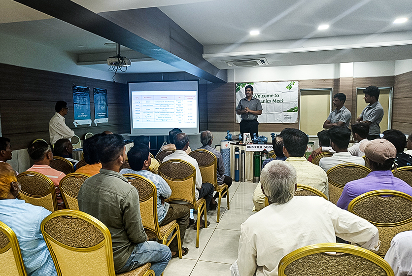 Taro Pumps sales manager explaining Taro products to mechanics