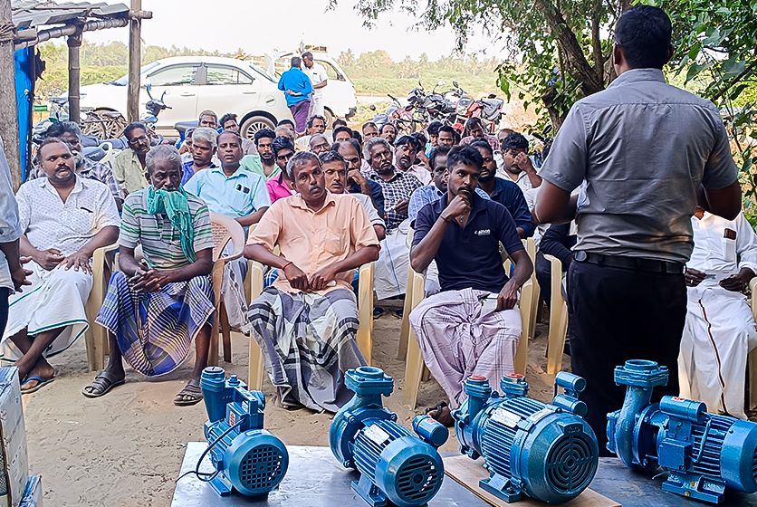 Taro Pumps manager conducting customers meet