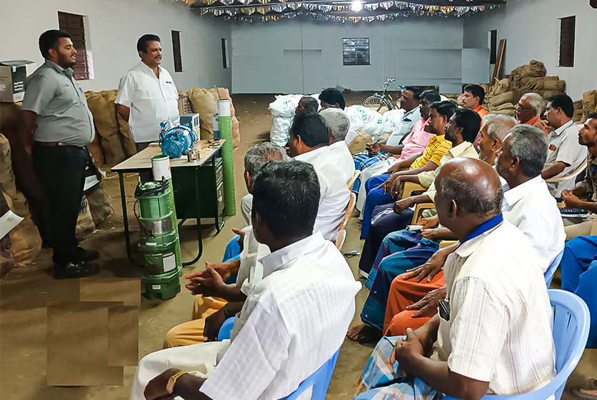 Taro Pumps manager conducting customers meet