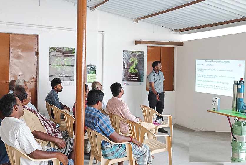 Taro Pumps manager conducting customers meet