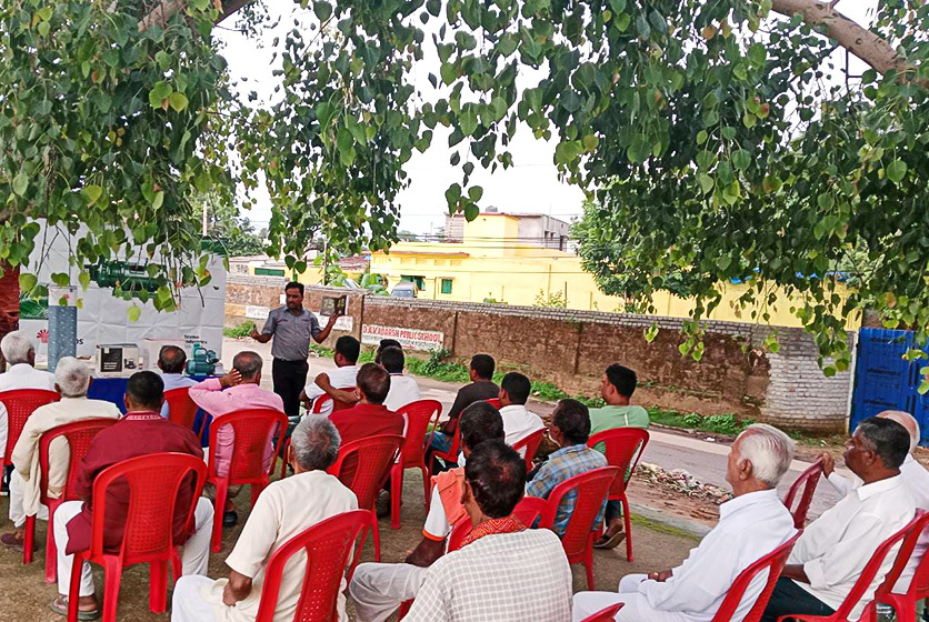 Taro Pumps manager conducting customers meet