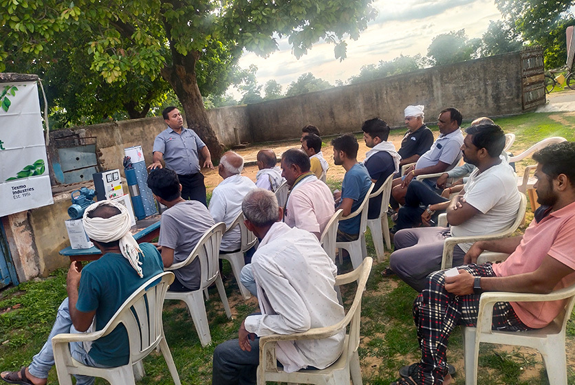 Taro Pumps manager conducting customers meet