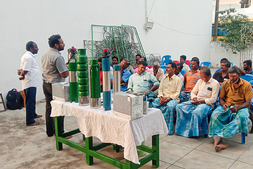 Taro Pumps manager conducting customers meet