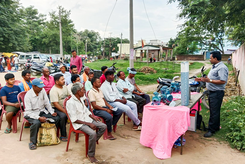 Taro Pumps manager conducting customers meet