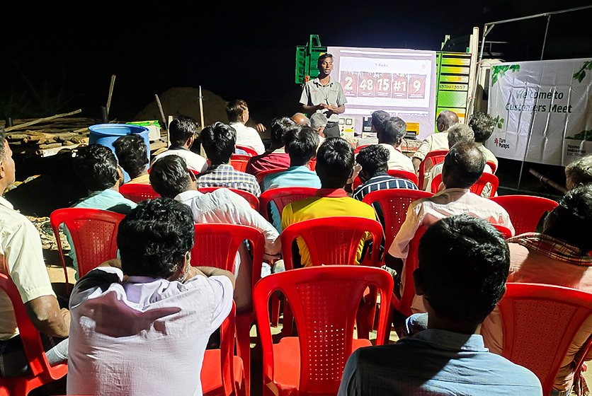 Taro Pumps manager conducting customers meet