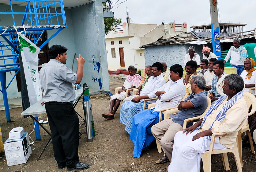 Taro Pumps manager conducting customers meet