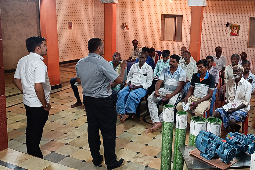 Taro Pumps manager conducting customers meet