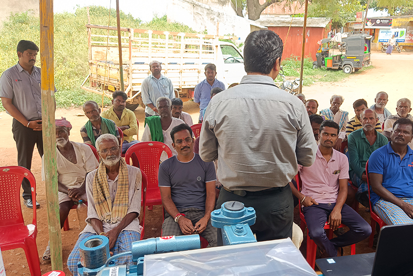 Taro Pumps manager conducting customers meet