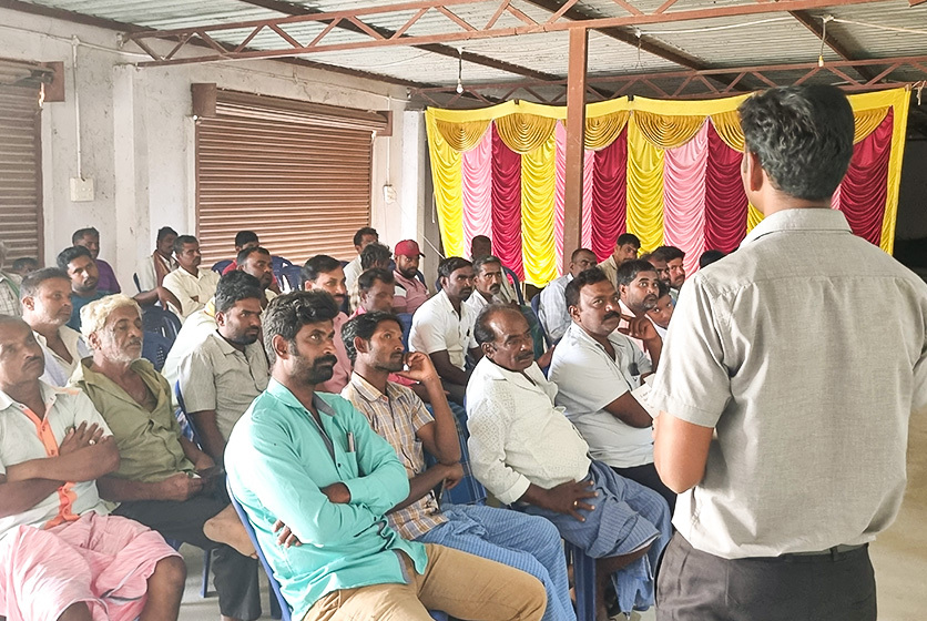 Taro Pumps manager conducting customers meet