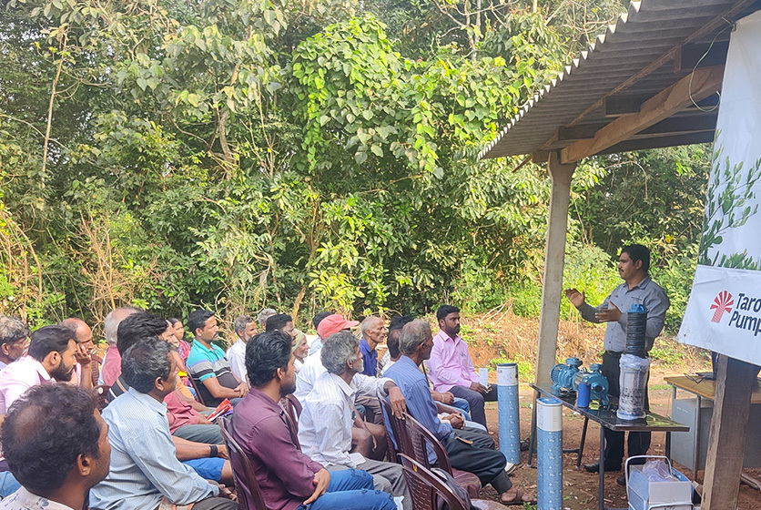 Taro Pumps manager conducting customers meet