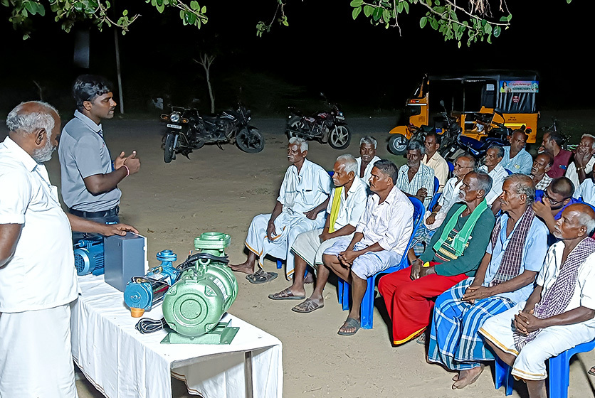 Taro Pumps manager conducting customers meet