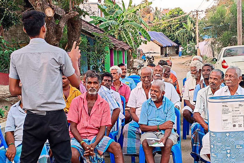 Taro Pumps manager conducting customers meet