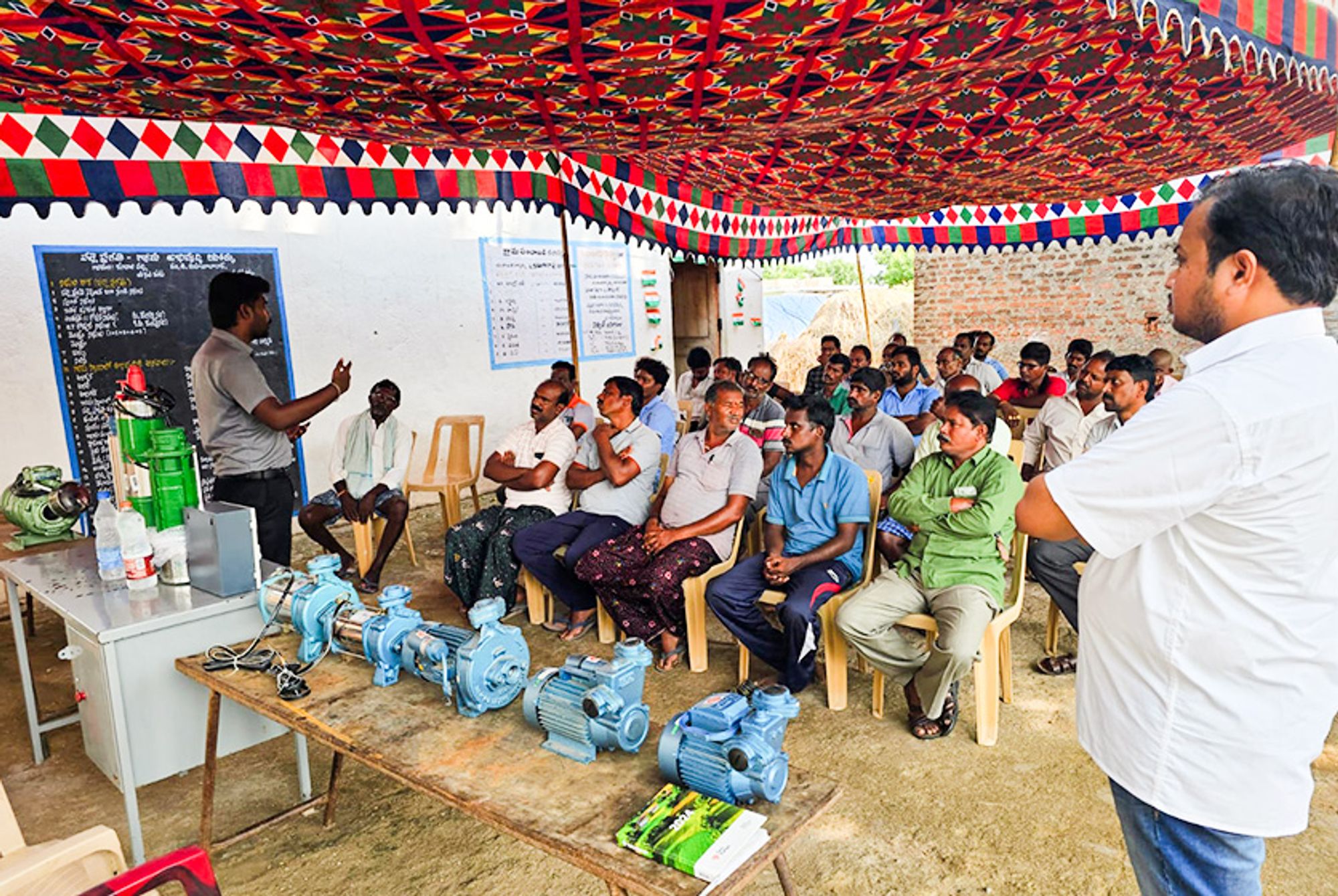 Taro Pumps manager conducting customers meet