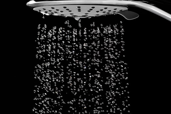 Water falling from a shower